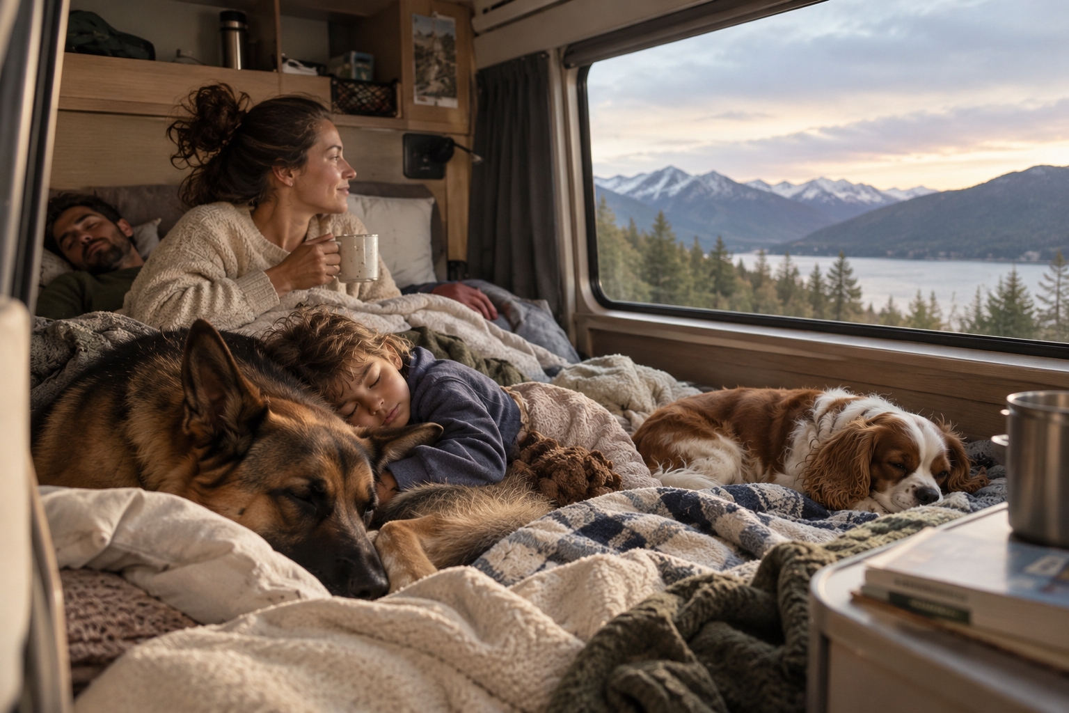 Dog resting quietly by a window